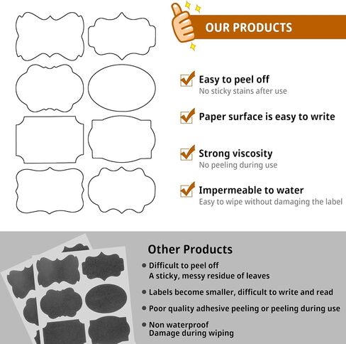 120 Pcs Labels for Jars, Pantry Labels, Food Label Stickers, Reusable Chalkboard Labels for Kitchen, Bottles, Food Containers (1.5 x 1.5 inch) in Saudi Arabia