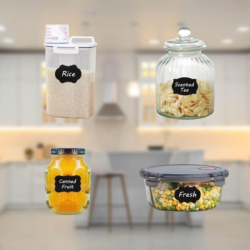 120 Pcs Labels for Jars, Pantry Labels, Food Label Stickers, Reusable Chalkboard Labels for Kitchen, Bottles, Food Containers (1.5 x 1.5 inch) in Saudi Arabia