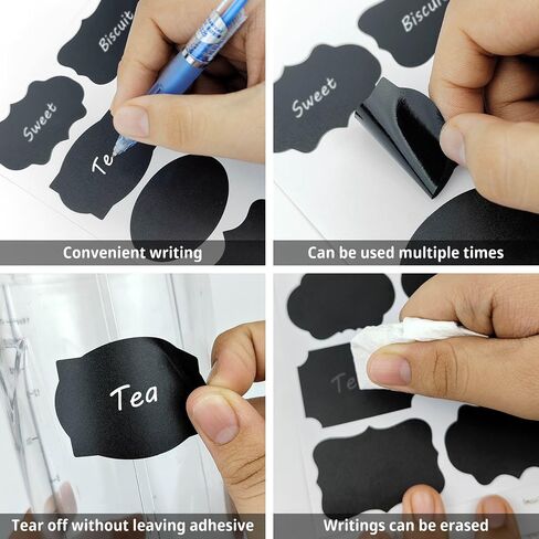 120 Pcs Labels for Jars, Pantry Labels, Food Label Stickers, Reusable Chalkboard Labels for Kitchen, Bottles, Food Containers (1.5 x 1.5 inch) in Saudi Arabia