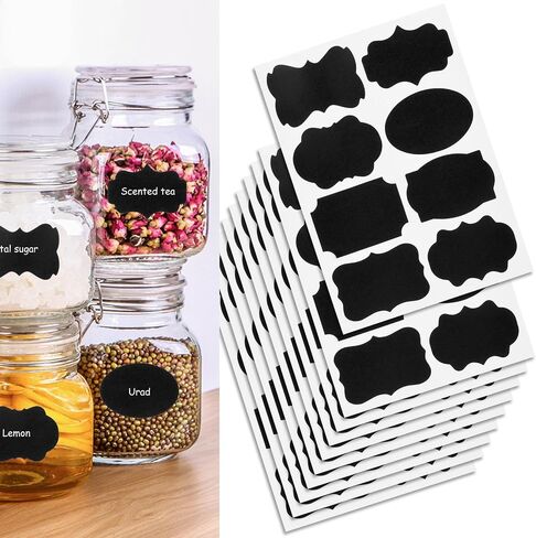 120 Pcs Labels for Jars, Pantry Labels, Food Label Stickers, Reusable Chalkboard Labels for Kitchen, Bottles, Food Containers (1.5 x 1.5 inch) in Saudi Arabia