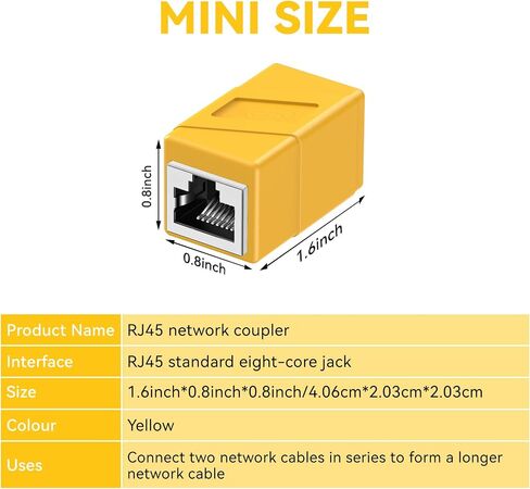 5 Pack RJ45 Coupler, Aluminum Alloy Shell, Ethernet Adapters Female to Female, 8-Pin Modular Straight Through Extender, Network Connectors for Cat8/Cat7/Cat6/Cat6a/Cat5e/Cat5 Ethernet Cable(Gray) in Saudi Arabia