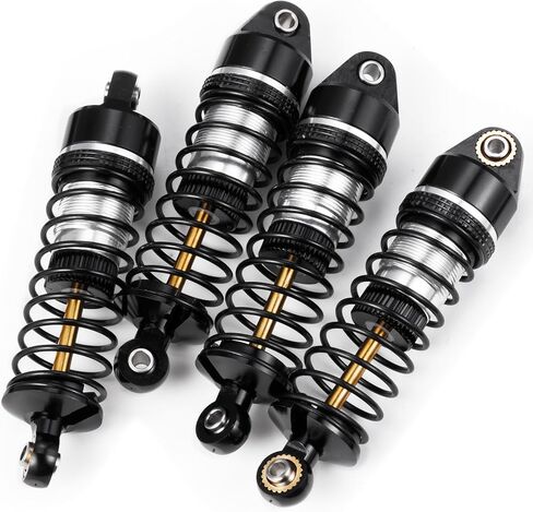 Aluminum Front Rear Shocks Absorber RC Damper for Arrma 1/18 Granite Typhon Mojave Grom RC Crawler Upgrade (Black&Silver) in Kuwait