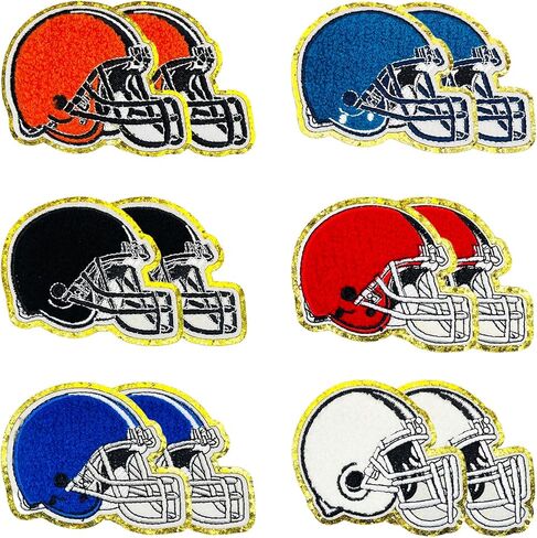Jongdari 20pcs Sports Chenille Patches Iron On Patches Bulk for Hats Backpacks Clothes, Baseball Football Softball Basketball Soccer Patch for Heat Press with Gold Edges for Kids Boys Girls Adults in Saudi Arabia
