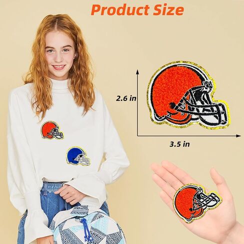 Jongdari 20pcs Sports Chenille Patches Iron On Patches Bulk for Hats Backpacks Clothes, Baseball Football Softball Basketball Soccer Patch for Heat Press with Gold Edges for Kids Boys Girls Adults in Saudi Arabia
