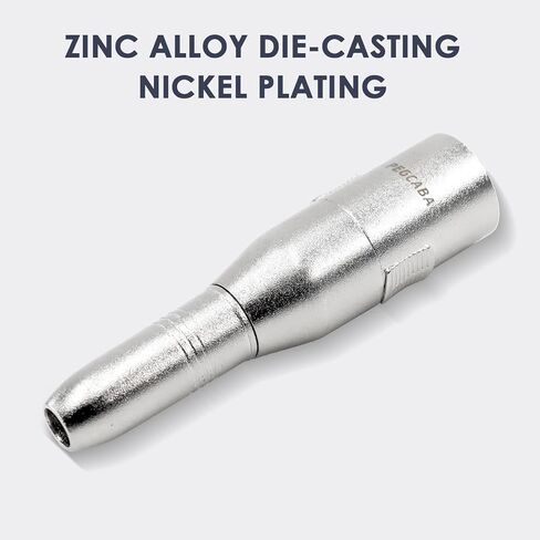 pegcabac XLR 3 Pin Male to 1/4" 6.35mm Female Jack Socket Audio Adapter, Professional Grade Conversion Adapters, Audio Cable Mic Cord Adapter Plug, Silver 4-Pcs in Kuwait