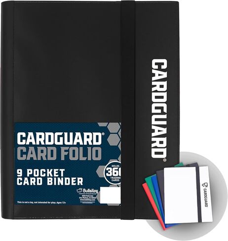 CardGuard Trading Card Binder Pro-Folio – 9 Pocket Binder - Side-Loading Album, Durable & Acid-Free Storage for Pokémon, YuGiOh, MTG, TCG, Game & Sports Cards, Black in Kuwait