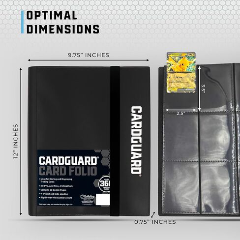 CardGuard Trading Card Binder Pro-Folio – 9 Pocket Binder - Side-Loading Album, Durable & Acid-Free Storage for Pokémon, YuGiOh, MTG, TCG, Game & Sports Cards, Black in Kuwait