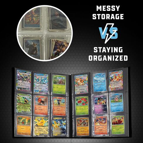 CardGuard Trading Card Binder Pro-Folio – 9 Pocket Binder - Side-Loading Album, Durable & Acid-Free Storage for Pokémon, YuGiOh, MTG, TCG, Game & Sports Cards, Black in Kuwait