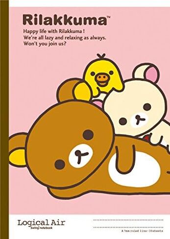 Nakabayashi Logical Air Lightweight Notebook, Pack of 5, B5, 0.26 inch (6.5 mm) Ruled, Rilakkuma No S-108-5P in Saudi Arabia