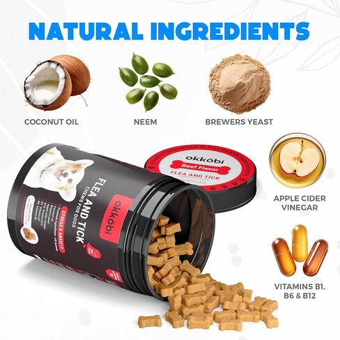 Flea and Tick Prevention Chewables for Dogs - 150 Chews - Flea & Tick Control - Vet-Approved Oral Treatment - Chicken Flavor - US-Made in Saudi Arabia