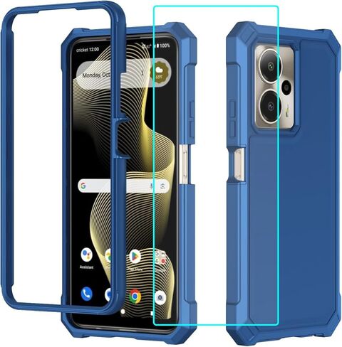 for Cricket Outlast 5G 2024 Case with Screen Protector,Full Body Protection Front PC Back Soft Silicone Bumper,Heavy Duty Protection Shockproof Phone Case for ATT Motivate Pro 5G Purple in Kuwait