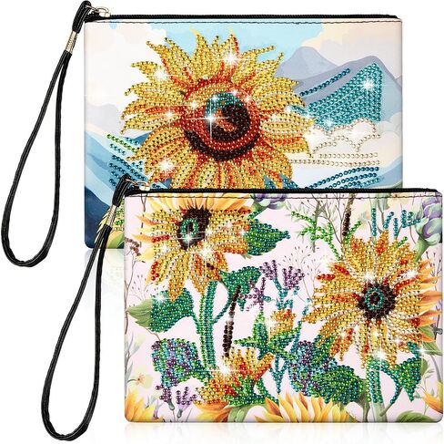 Geyoga 2 Pieces DIY Diamond Painting Purses 5d DIY Diamond Painting Handbag Art Wristlet Clutch Bag for Women Girls Art Craft Makeup Gift (Butterfly) in Saudi Arabia