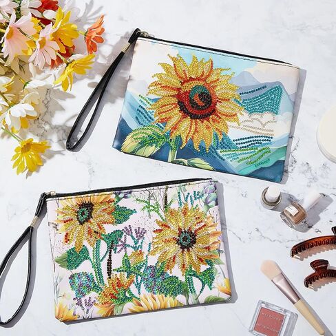 Geyoga 2 Pieces DIY Diamond Painting Purses 5d DIY Diamond Painting Handbag Art Wristlet Clutch Bag for Women Girls Art Craft Makeup Gift (Butterfly) in Saudi Arabia