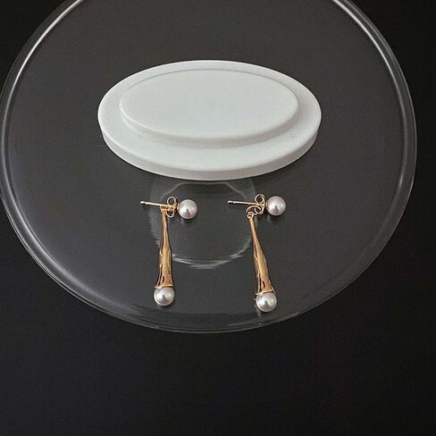 Handmade Teardrop Pearl Jacket Drop Earrings for Women Vintage Pearl Earrings Teardrop Dangle Earrings Gold Pearl Stud Earrings Pearl Front Back Earrings Jewelry for Girls Gifts (Gold) in Saudi Arabia