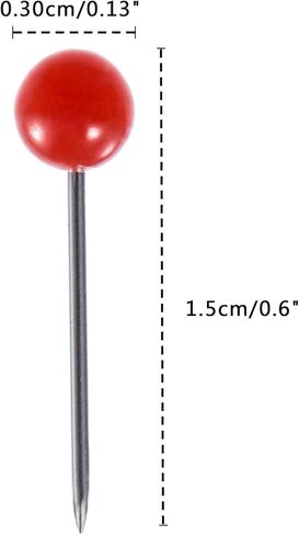 Outus 500 Pieces Map Push Pins Map Tacks Plastic Round Head Tacks with Steel Points (Multicolor, 1/8 Inch) in Kuwait