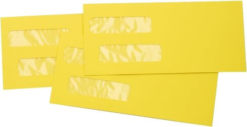 LUXPaper Double Window Invoice Envelopes | Peel & Press | 4 1/8" x 9 1/8" | Ruby Red | 80lb. Text | 50 Qty in Saudi Arabia