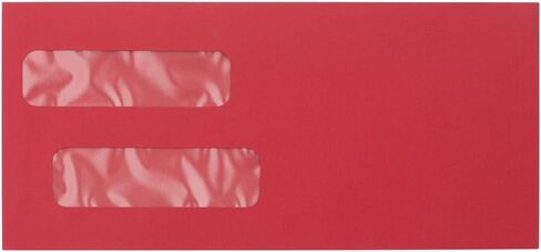 LUXPaper Double Window Invoice Envelopes | Peel & Press | 4 1/8" x 9 1/8" | Ruby Red | 80lb. Text | 50 Qty in Saudi Arabia