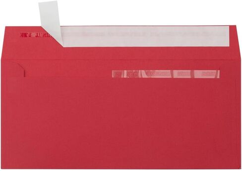 LUXPaper Double Window Invoice Envelopes | Peel & Press | 4 1/8" x 9 1/8" | Ruby Red | 80lb. Text | 50 Qty in Saudi Arabia