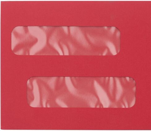 LUXPaper Double Window Invoice Envelopes | Peel & Press | 4 1/8" x 9 1/8" | Ruby Red | 80lb. Text | 50 Qty in Saudi Arabia
