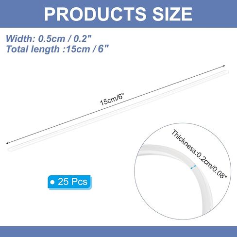 PATIKIL 25 Pcs Transparent Plastic Boning 6 Inch Clear Corset Strip Bone for Sewing Corset Costume(5mm 1/5" Wide) in Kuwait