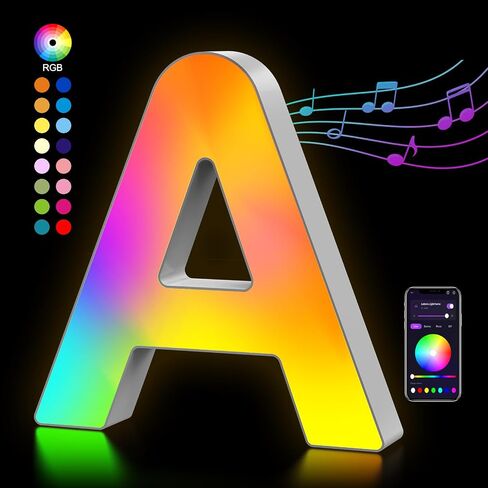 OJQ Light Up Letters LED Letter - Marquee Letters Music Sync Color Change Colorful Alphabet Letter - Christmas Birthday Gifts for Girl - Teen Girls Room Decor Gifts Party Home Wall Bedroom Decor in Saudi Arabia