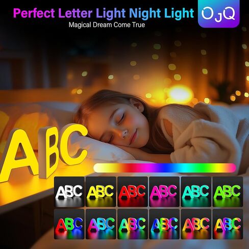 OJQ Light Up Letters LED Letter - Marquee Letters Music Sync Color Change Colorful Alphabet Letter - Christmas Birthday Gifts for Girl - Teen Girls Room Decor Gifts Party Home Wall Bedroom Decor in Saudi Arabia