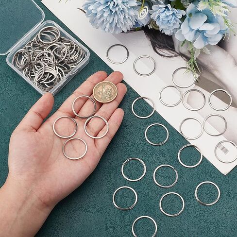 UNICRAFTALE 100pcs Stainless Steel Linking Rings, 20mm Diameter, Circle Frames Connectors, Jewelry Making, Bracelet Necklace Accessories in Saudi Arabia