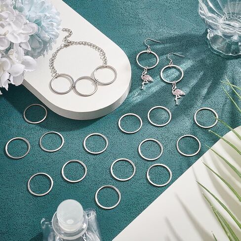 UNICRAFTALE 100pcs Stainless Steel Linking Rings, 20mm Diameter, Circle Frames Connectors, Jewelry Making, Bracelet Necklace Accessories in Saudi Arabia