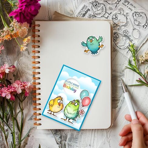 GLOBLELAND Funny Birds Branches Clear Stamps Cartoon Animals Silicone Stamp Seals Transparent Stamps for DIY Scrapbooking Cards Making Photo Album Journal 6.3x4.3inch in Saudi Arabia