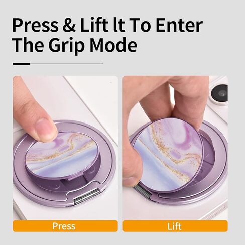 قبضة هاتف رفيعة، حامل حلقة هاتف مغناطيسي، مسند هاتف رفيع للغاية مع حزام حلقة الإصبع، حامل حلقة الهاتف لسلسلة Mag Safe iPhone 16/15/14/13/12 (خشب الجوز) in Kuwait