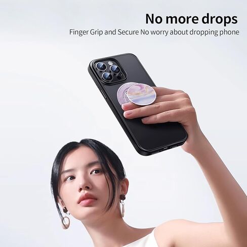 قبضة هاتف رفيعة، حامل حلقة هاتف مغناطيسي، مسند هاتف رفيع للغاية مع حزام حلقة الإصبع، حامل حلقة الهاتف لسلسلة Mag Safe iPhone 16/15/14/13/12 (خشب الجوز) in Kuwait