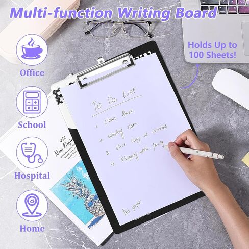 Black Leopard Clipboard, Decorative Clip Board with Metal Clip Cute Plastic Clipboards A4 Standard Size 8.5" x 12.5" for Nurses, Students, Office in Saudi Arabia