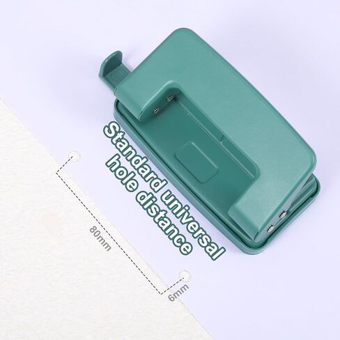 2 Hole Paper Punch,Metal Two-Hole Punch,2 Holes Puncher for File Folder,Adjustable Manual Paper Puncher Office Punchers for A4/A5/B5 Looseleaf Book and Home Supplies(Green) in Kuwait