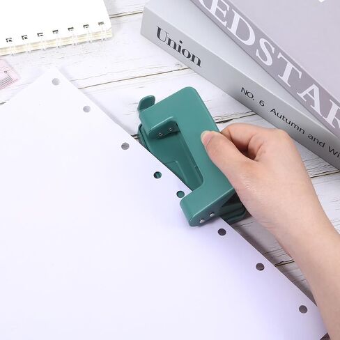 2 Hole Paper Punch,Metal Two-Hole Punch,2 Holes Puncher for File Folder,Adjustable Manual Paper Puncher Office Punchers for A4/A5/B5 Looseleaf Book and Home Supplies(Green) in Kuwait