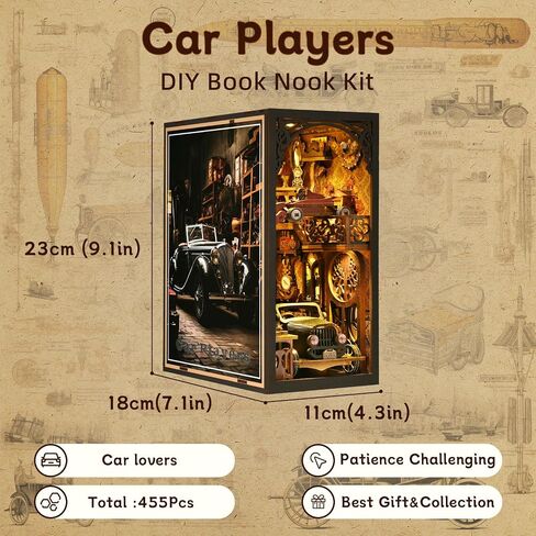 ETKVR Book Nook Kit, Book Nook Kits for Adults DIY Booknook Model Build, DIY 3D Wooden Puzzle Bookend Booknook Bookshelf Insert Miniature Dollhouse Kit for Home Decoration in Saudi Arabia