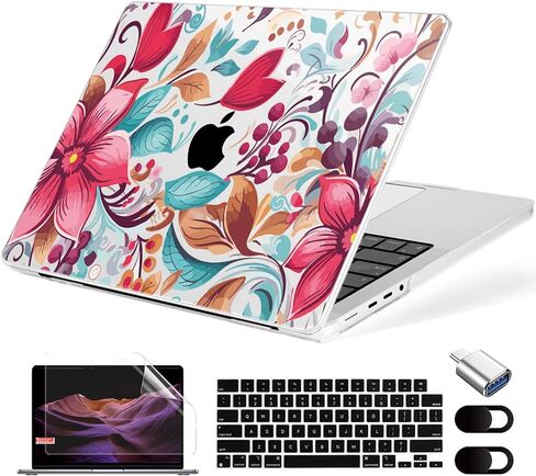 Compatible with MacBook Pro 14 inch Case (2021-2024, M4/M3/M2/M1 Pro/Max), Plastic Hard Shell Case Cover for MacBook Pro 14", Abstract Flower in Saudi Arabia