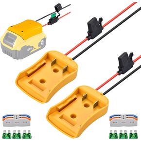 1 Packs Power Wheel Adapter for Dewalt 20V Battery Adapter Power Wheels Battery Converter Kit with Fuses & Wire Terminals, 12AWG Wire, Power Connector for DIY Rc Car Toys, Robotics and Rc Truck