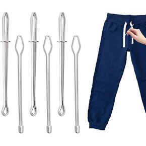 6pcs Rope Threader Clip, 2 Designs Drawstring Tool for Hoodie/Pants/Trousers/Elastic/Waistband/Shorts Sweatpants, Quick Insert & Smooth Threading String Sewing Kit for Tailors, DIY Crafters