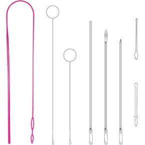 QIANYU 8 PCS Threader Threader Set Set Seuing Loop Turner Hooks Feelde Steeldle Threaders Clips threader Clips for Drawstrings strings coats pants hoodies fact