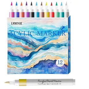 80 Colors Acrylic Paint Markers Brush Tip for Wood Rock Fabric Ceramic,Marker Art Pens for Christmas Halloween Birthday Party DIY Drawing Coloring Markers