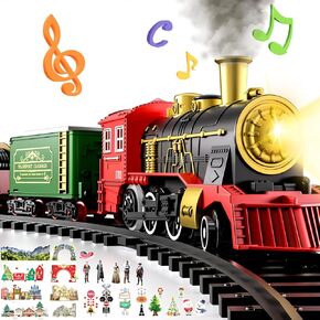 Christmas Train Set Toy for Kids Toddler Ages 3-5 4-7, Toy Train Set with Light & Sound for Under Christmas Tree, Christmas Toys Train Set for Boys Kids Ages 3-5 4-7 4-8, Toys