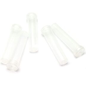 Ruiling 50pcs شفافة أنبوب التغذية الأنبوبية الأنبوب البلاستيكي مع غطاء للحفاظ على الزهور الطازجة لفنون الزفاف الحرف الزهرية الحاوية المائية 72x18mm