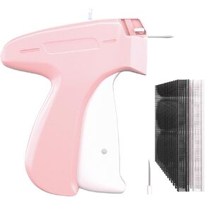 Fine Stitch Gun for Clothes - Mini Tagging Pink Gun with 2 Fine Needles and 3000 Micro Fasteners (Black & White) for Quick Sewing, Quilting, and Hemming