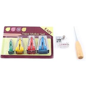 6pcs Bias Tape Maker Set, 6/12/18/25mm DIY Quilting Tools Kit for Sewing Quilting Awl Adjustable Foot Binding Tool Strip