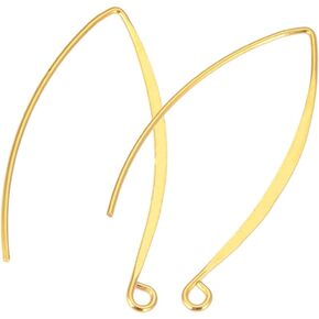 10pcs Adabele Authentic Sterling Silver V Shape 40mm Drop Flat Marquise Earring Hooks Ear Wire (Wire 0.7mm/21 Gauge) for Jewelry Making SS16-1