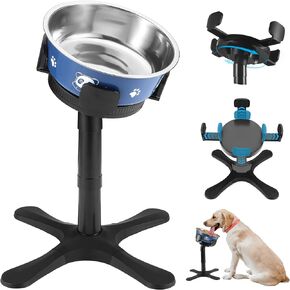 Dog Bowls,Elevated Adjustable Dog Bowl Stand with 3 Heights & Tilted Feeding Design, Raised Stand Compatible with Medium & Large Breeds (1 Pack)