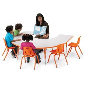 التوت Jonti-craft 6445JCE003 طاولة نشاط حدوة الحدوة ، E-Height (15 "-24" ارتفاع قابل للتعديل) ، 66 "× 60" ، رمادي/أزرق/رمادي