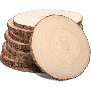 Tioncy 10 Pack Large Wood Slices for Centerpieces Unfinished Rounds Wood Slabs for Tables Decor Natural Wooden Circle for DIY Crafts Rustic Wedding Centerpiece Decor(10-12 Inch)