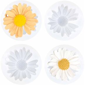 4 PCS Daisy Silicone Molds Chrysanthemum Cake Decoration Molds 3D Flower Keychain Mould for Wedding Cupcake Topper Chocolate Mould Soap Candle Mold Epoxy Resin Casting Polymer Clay DIY Craft