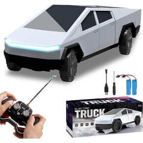 سيارة التحكم عن بعد الشاحنة الإلكترونية ، لعبة Cybertrucks Model Toy - RC Toys للأولاد الذين تتراوح أعمارهم بين 3 4 5 6 7 8 ، 1/24 شاحنات Diecast Metal مع الأضواء ، ألعاب السيارات الكهربائية للأطفال ، هدايا عيد الفصح للأطفال